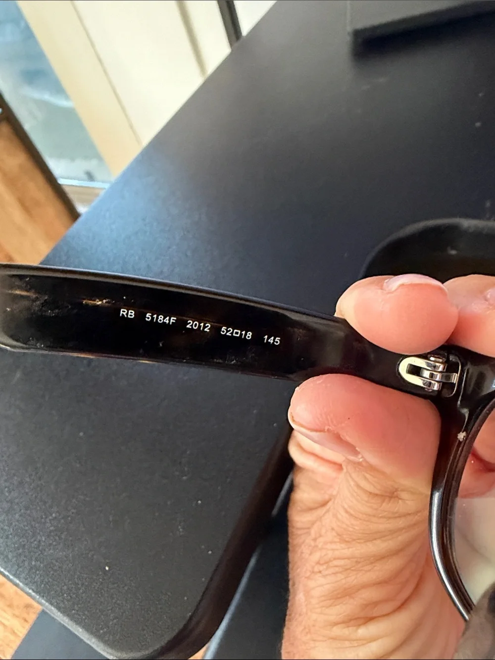 Ray-Ban Black Wayfarer-Style Eyeglasses with Green Tinted Lenses